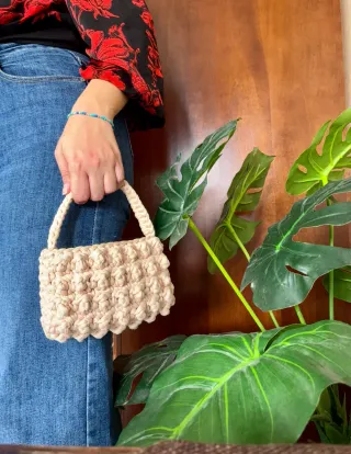 Borsetta artigianale Fantasy crema