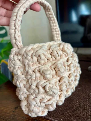 Borsetta artigianale Fantasy crema