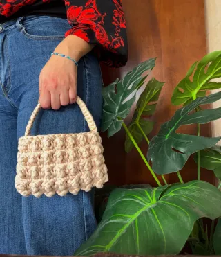 Borsetta artigianale Fantasy crema