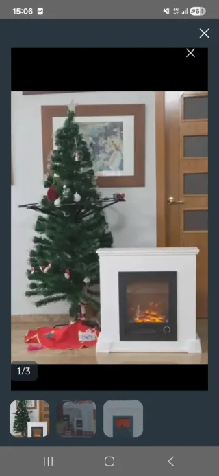 Chimenea Eléctrica Blanca y Negra