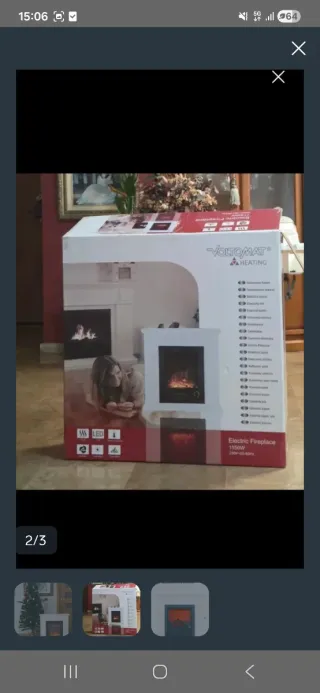 Chimenea Eléctrica Blanca y Negra