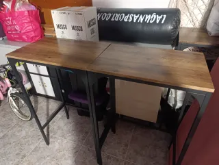 Mesa alta madera y metal