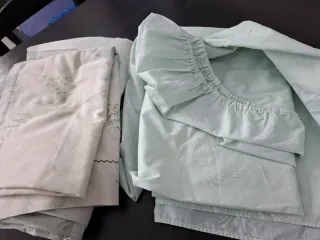 Juego Sábanas 90x190 Verde y Blanco