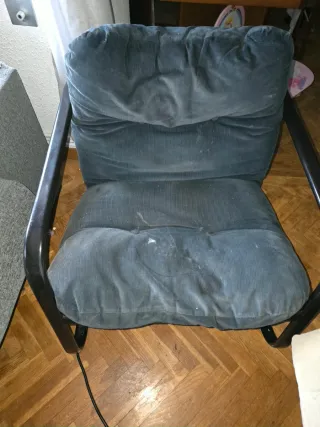 Sillón azul y marrón para interior/exterior