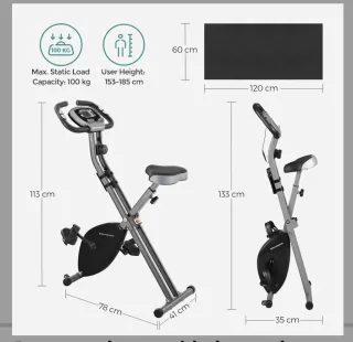 Bicicleta Estática Gris y Negra