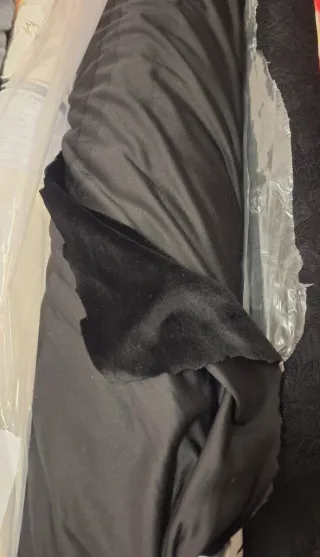 Tessuto velluto nero elasticizzato H150