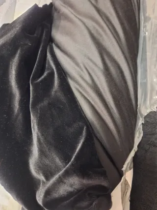Tessuto velluto nero elasticizzato H150