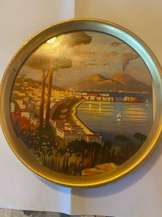 Vassoio rotondo Golfo Napoli anni '50