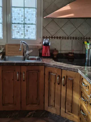 Cocina Rústica Madera Roble y Metal