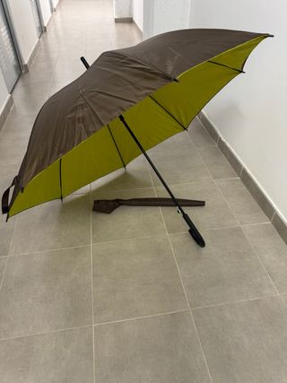 2 Paraguas Bankia Marrón y Verde Oliva