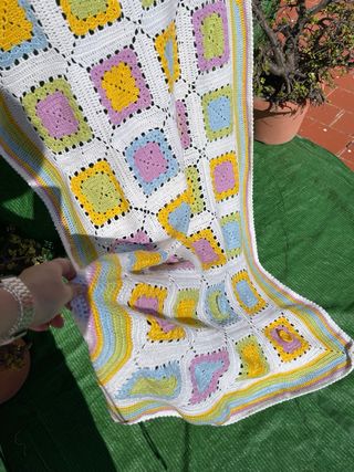Colcha Manta Ganchillo Patchwork chal mantita