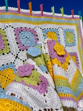 Colcha Manta Ganchillo Patchwork chal mantita