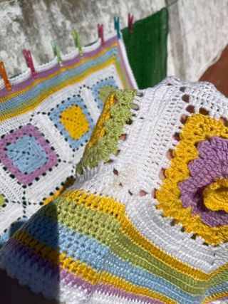 Colcha Manta Ganchillo Patchwork chal mantita