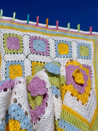 Colcha Manta Ganchillo Patchwork chal mantita