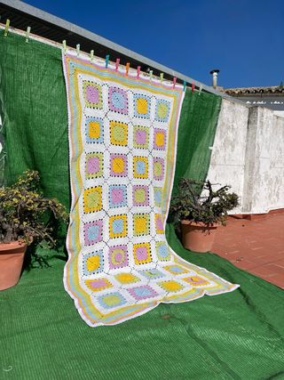 Colcha Manta Ganchillo Patchwork chal mantita
