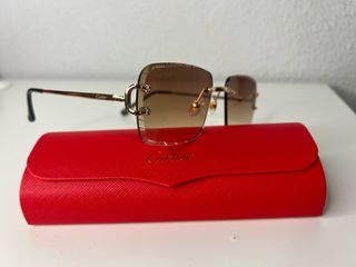 Gafas de sol Cartier Marrones y Doradas