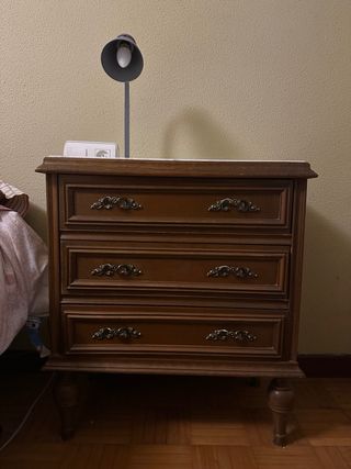 2 mesitas de noche retro de madera