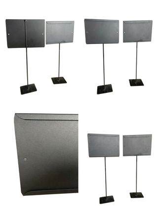 2 Soportes Exhibidores Metálicos A4 Negros