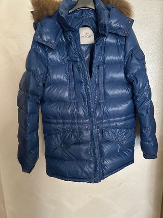 Piumino Moncler Blu Taglia S (unisex)