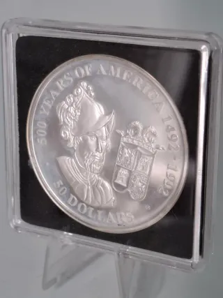 Moneda 50 Dólares Islas Cook 1991-Blister Original