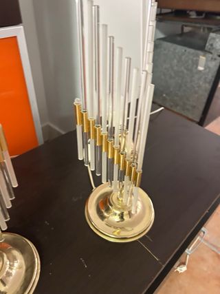 Lámpara Vintage Cristal y Metal Dorado