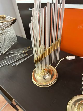 Lámpara Vintage Cristal y Metal Dorado