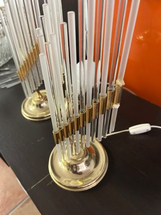 Lámpara Vintage Cristal y Metal Dorado