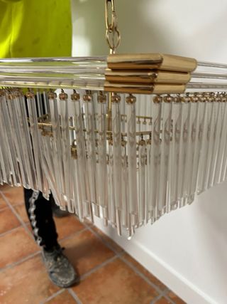 Lámpara Vintage Cristal y Metal Dorado