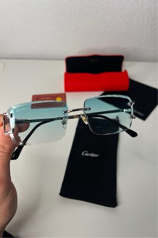 Gafas Cartier Azules y Plateadas