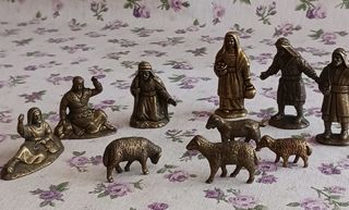 Conjunto 22 figuras Belén bronce fundido