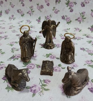 Conjunto 22 figuras Belén bronce fundido