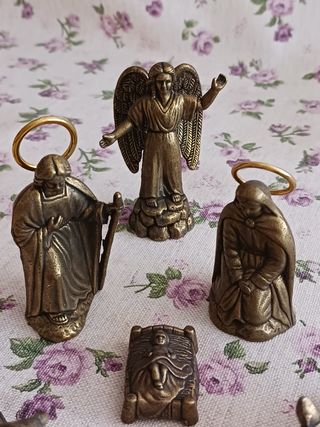 Conjunto 22 figuras Belén bronce fundido