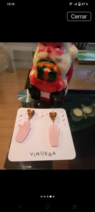 Pendientes Corazón y Mano Vinuesa