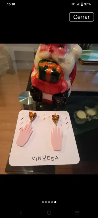 Pendientes Corazón y Mano Vinuesa