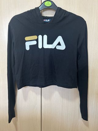 Sudadera Fila Negra con Capucha Talla S
