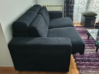 Sofá de tela lavable de color negro