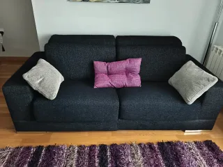 Sofá de tela lavable de color negro