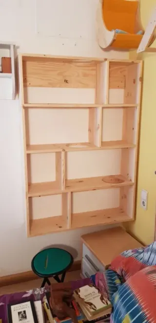 Estantería librería de madera para gatos