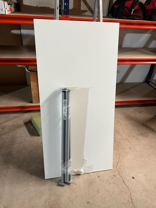 Mesa comedor estudio blanca patas metal