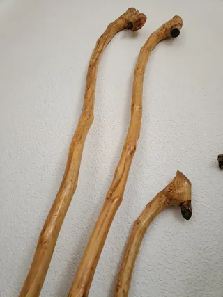 3 bastones peregrino pastor madera