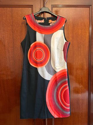 Vestido Desigual Negro Multicolor