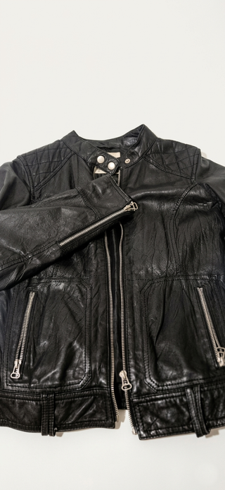 Chaqueta Biker Cuero Zara Talla S