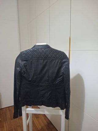 Chaqueta Biker Cuero Zara Talla S