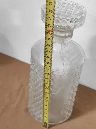 Bottiglia liquori in vetro decorata