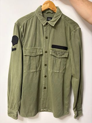 Camisa Zara Verde Militar