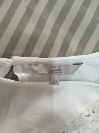 Blusa blanca Clockhouse , talla L