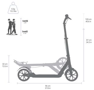 Patinete Oxelo Town 7XL Negro