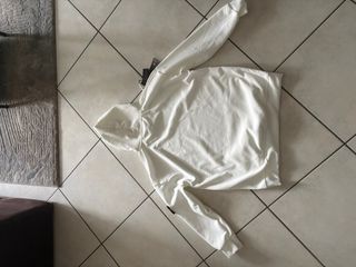 Felpa Stone Island bianca con cappuccio