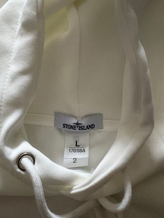 Felpa Stone Island bianca con cappuccio