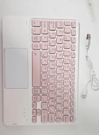 Teclado Inalámbrico Rosa y Blanco